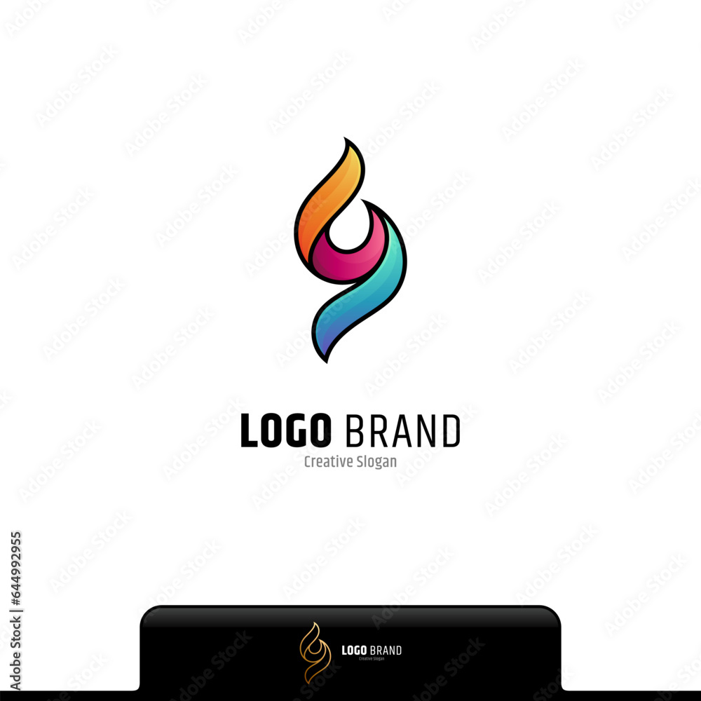 Vector logo of letter g combination with fire Vector logo of letter g combination with fire
