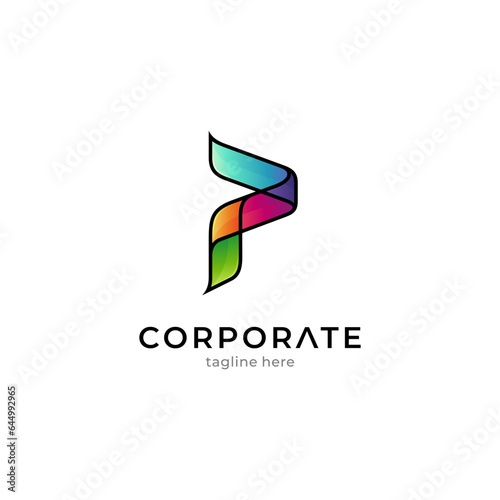 Free Download Colorful letter P logo template - GFXLoad