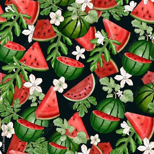 watermelon seamless pattern design  (ID: 644993137)