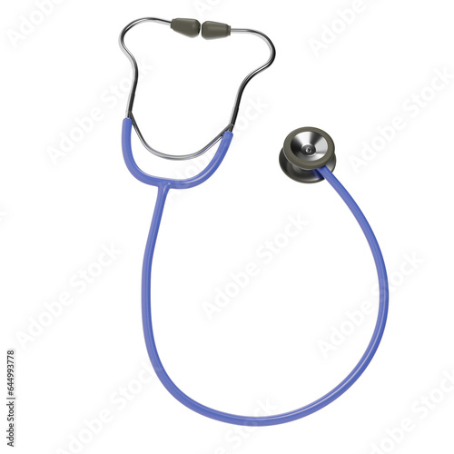 Stethoscope on a transparent background. 3D render