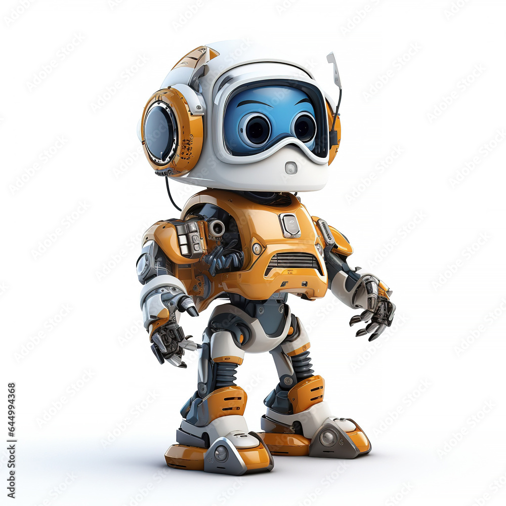 Robotic yellow engineer maintaining Generative Ai Robotic yellow engineer maintaining Generative Ai