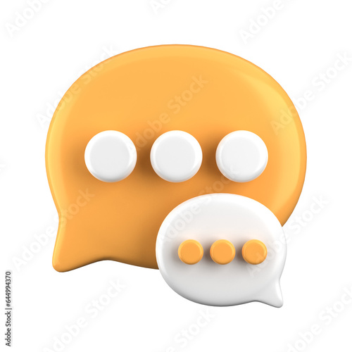 3d rendering of Speech bubble messages, social media communication concept, chat box in social network and messenger. fit for 3d technology design assets