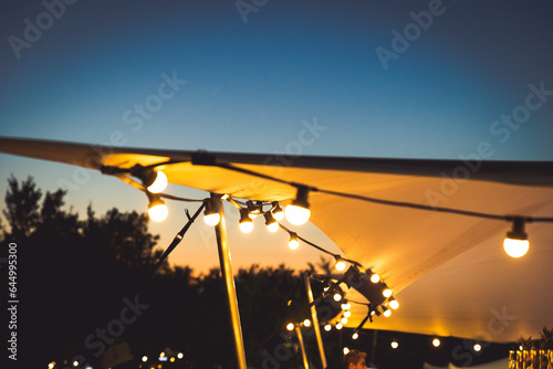 String garden lights summer background