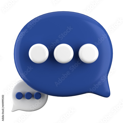 3d rendering of  Speech bubble messages, social media communication concept, chat box in social network and messenger. fit for 3d technology design assets