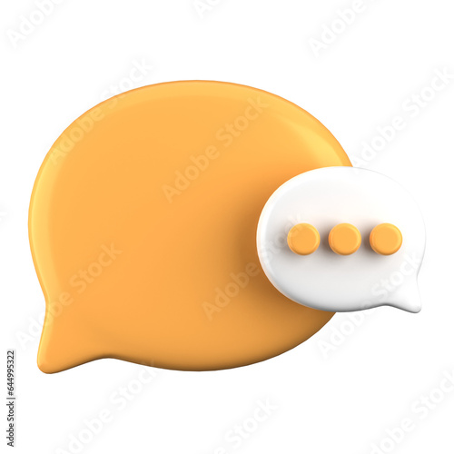 3d rendering of  Speech bubble messages, social media communication concept, chat box in social network and messenger. fit for 3d technology design assets