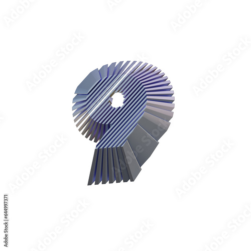 Bold Turbine Abstract 3D Alphabet or Lettering