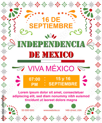 Cartel mexicano, 16 de Septiembre día de la independencia de México