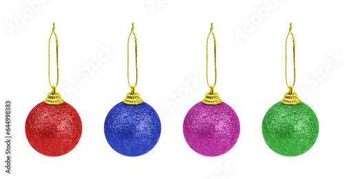 фотографія set of Christmas tree toys Christmas balls of different colors, isolated from ba