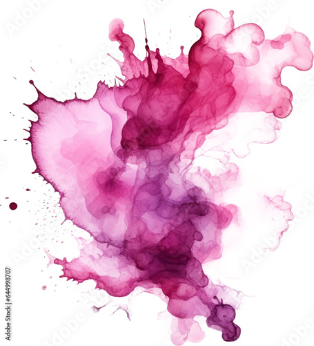 Watercolor paint stain on transparent background