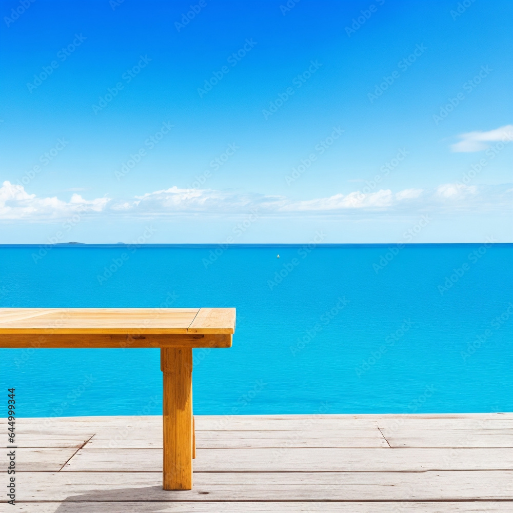 wooden pier on the beach. Design background