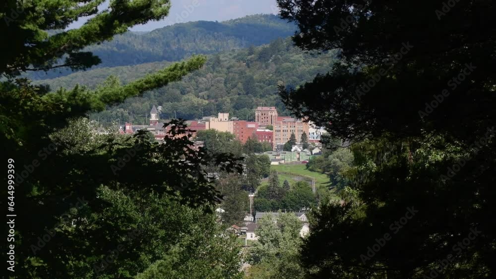 Bradford Pennsylvania USA valley town 4K resolution video clip Bradford Pennsylvania USA valley town 4K resolution video clip
