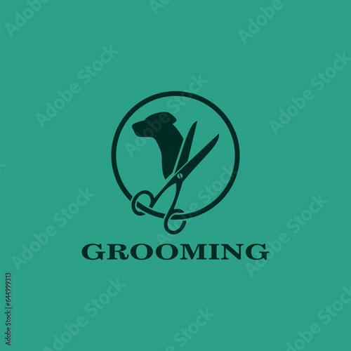Pet logo for grooming studio template.