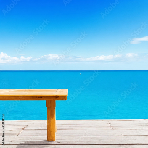 wooden pier on the beach. Design background