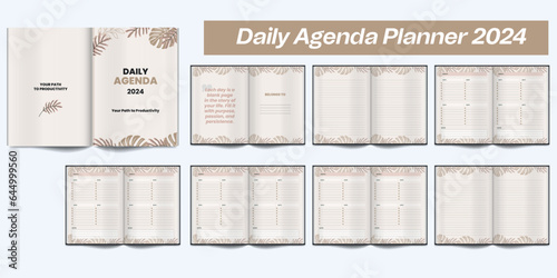 Daily Agenda Planner 2024 Personal Agenda Layout Personal Agenda 2024 Business Planner Template