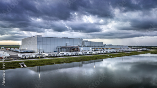 Walmart Distribution Center Aerial in Florida. Shot at twilight