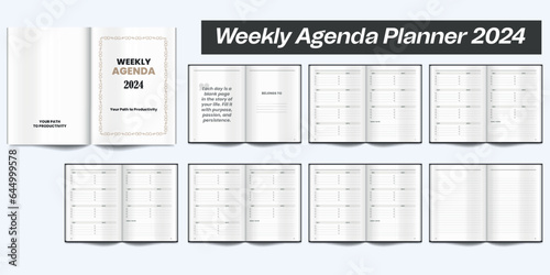 Weekly Agenda Planner 2024 Personal Planner Layout Personal Agenda 2024 Business Planner Template