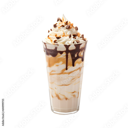 Ice cream frappe isolated on a transparent background, generative ai