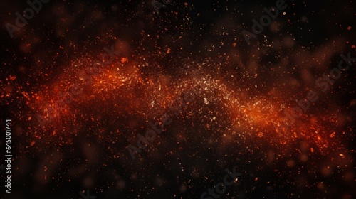 Fotografie, Obraz Black dark orange red brown shiny glitter abstract background with space