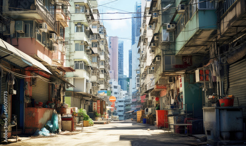 Daytime cityscape of Kowloon district. Created by AI