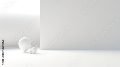 White abstract composition with wall for your mockup. AI Generation 