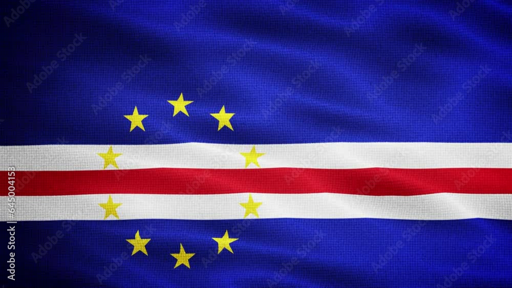 Natural Waving Fabric Texture Of Cape Verde National Flag Graphic Background, Seamless Loop Natural Waving Fabric Texture Of Cape Verde National Flag Graphic Background, Seamless Loop