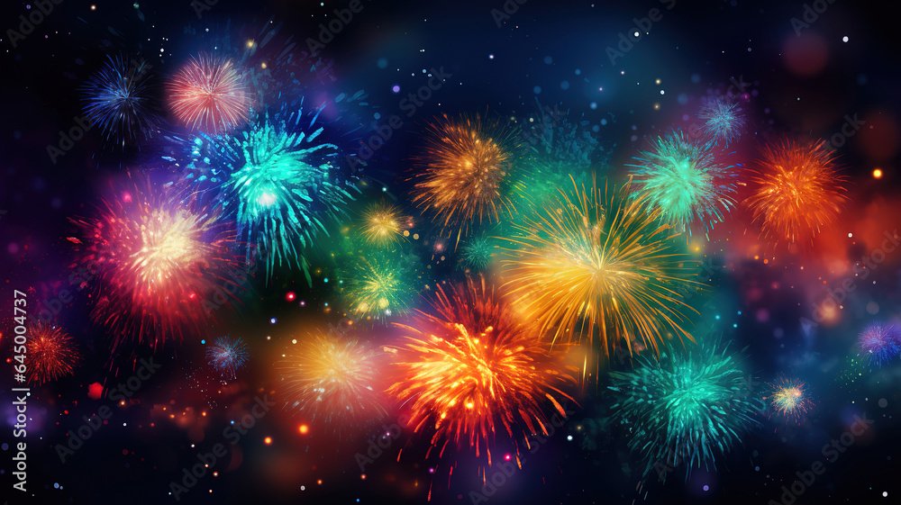 Happy diwali celebration firework in colorful style. Generative Ai