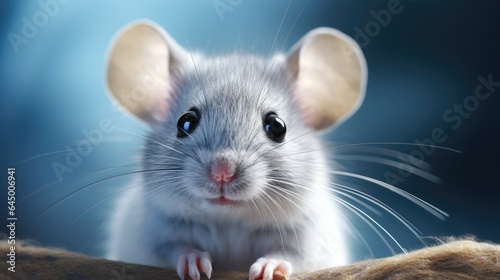 gray cute mouse close-up view