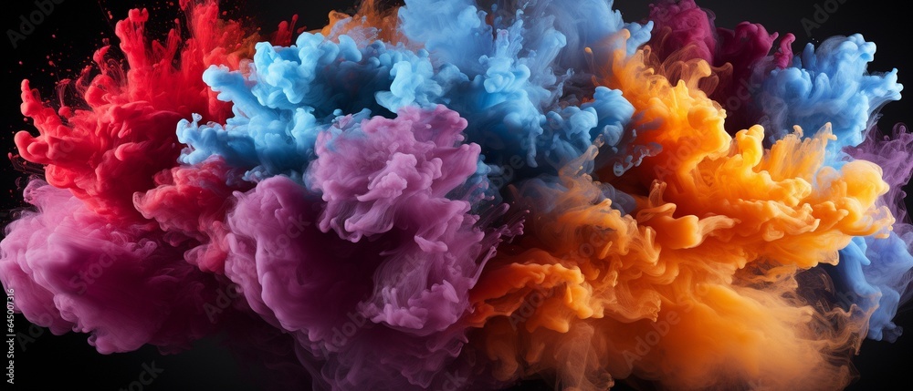 Explosion of coloured powder.
