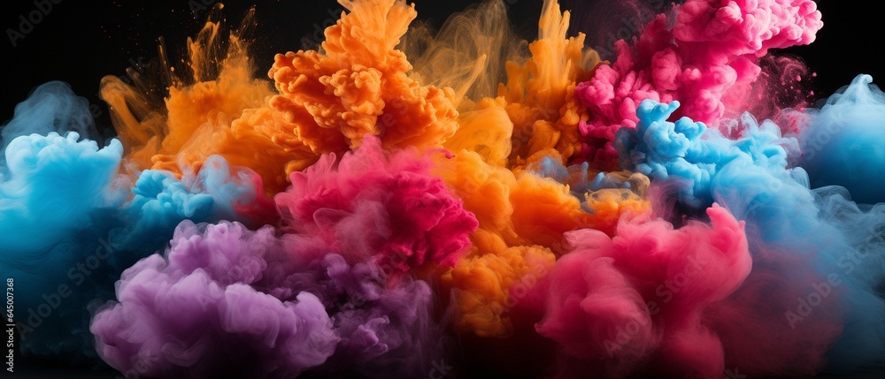 Explosion of coloured powder. Explosion of coloured powder.