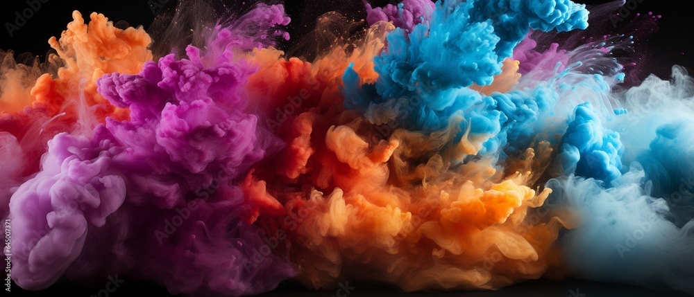 Explosion of coloured powder. Explosion of coloured powder.