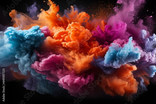 Explosion of coloured powder.