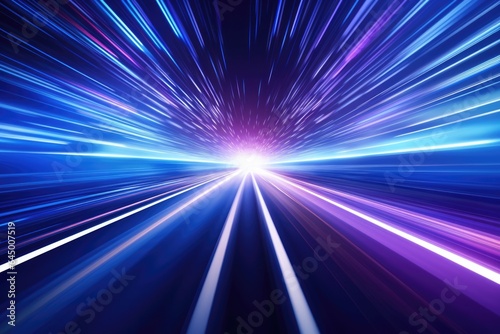 A vibrant and mesmerizing tunnel with swirling lines of blue and purple