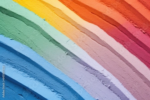 A vibrant rainbow mural adorning a city building