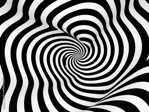 A black and white spiral design