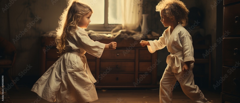 Obraz premium fight in karate,.