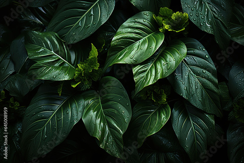 Photo tropical green leaves background