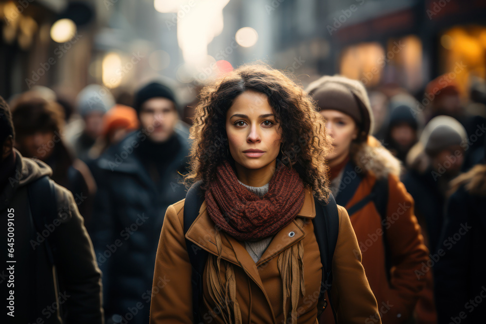 City Crowd. A sea of people walking through a bustling urban street, capturing the diversity and complexity of city life. Generative AI. City Crowd. A sea of people walking through a bustling urban street, capturing the diversity and complexity of city life. Generative AI.
