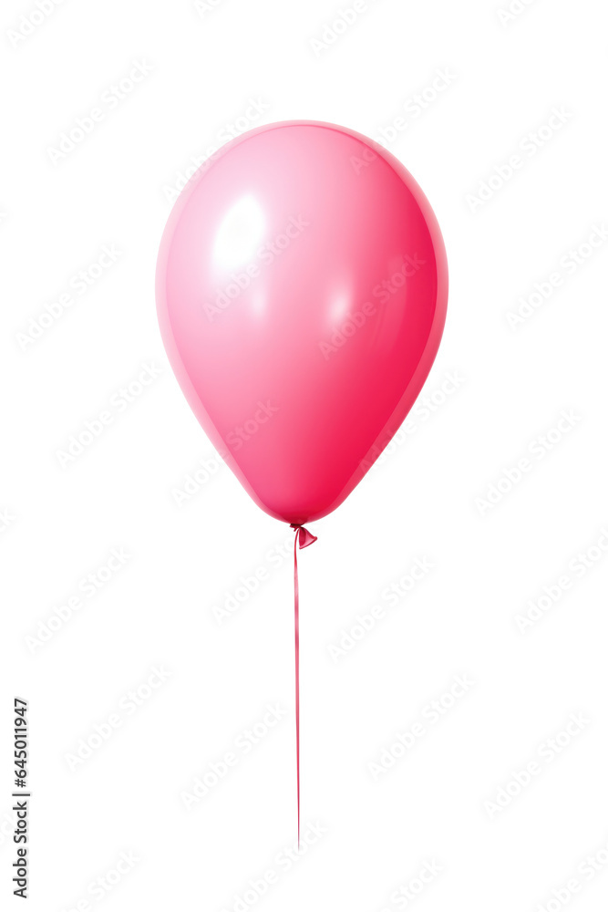 pink helium balloon. Birthday balloon flying for party and celebrations. Isolated on white background. Generative AI pink helium balloon. Birthday balloon flying for party and celebrations. Isolated on white background. Generative AI