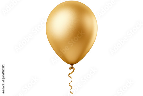 gold helium balloon. Birthday balloon flying for party and celebrations. Isolated on white background. Generative AI