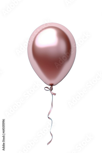 pink helium balloon. Birthday balloon flying for party and celebrations. Isolated on white background. Generative AI