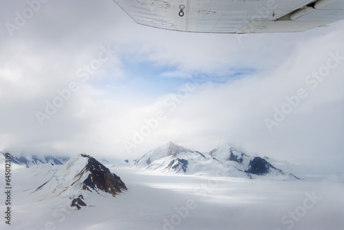 scenic flight above largest nonpolar icefield at Kluane National Park in Yukon Territory, Canada photo