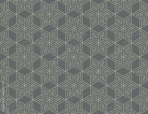 Abstract geometric pattern. A seamless vector background. Beige and gray ornament. Graphic modern pattern. Simple lattice graphic design