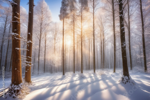 The untouched serenity of a forest under the first snow © Zen