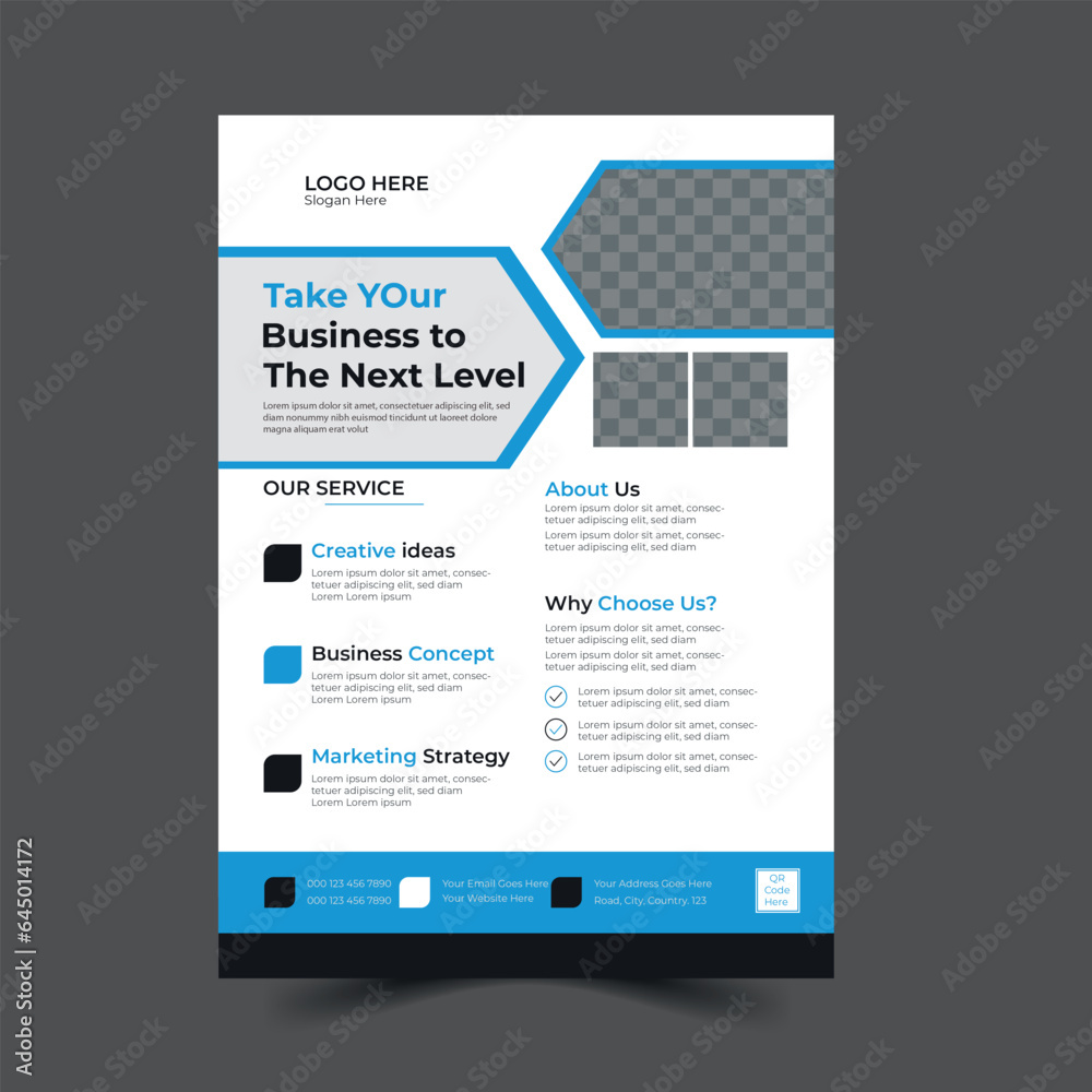 Corporate  creative  business flyer template design A4 size with bright colour, marketing, business proposal, promotion, Brochure design, cover modern layout, annual report, poster for creative profes