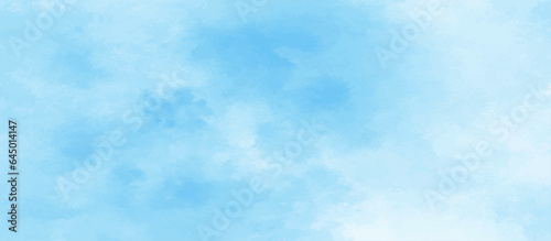 blue sky with clouds. Light sky blue shades watercolor background. Sky Nature Landscape Background. sky background with white fluffy clouds. 