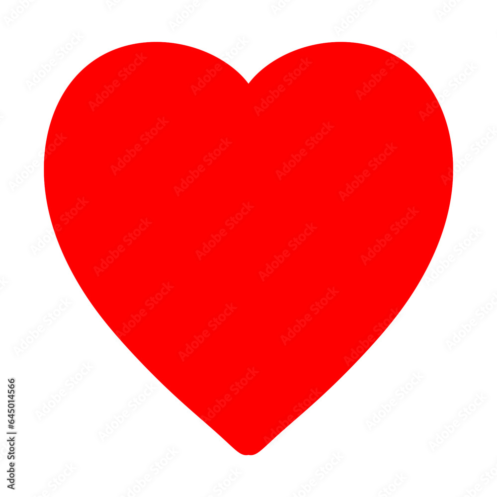 Heart shaped sticker with red color