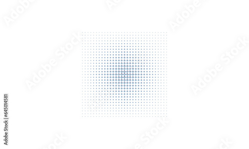 Checkered Stars Halftone Pattern Vector Curved Smooth Border Blue Abstract Background. Chequered Faded Particles Subtle Texture. Half Tone Contrast Graphic Minimal Geometric Wide Wallpaper