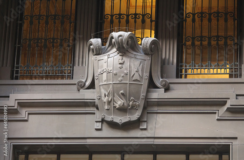Photography An external coat of arms feature of The former Commonwealth Bank “moneybox build