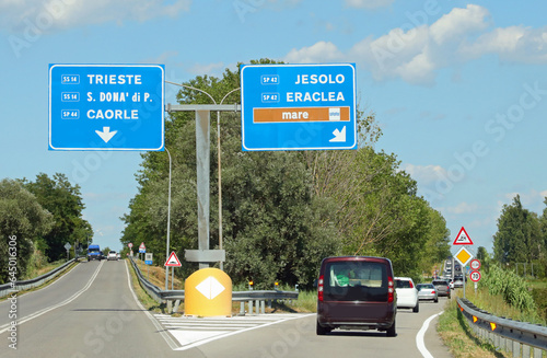 crossroad and name of italian place and text MARE that means SEE in italy photo