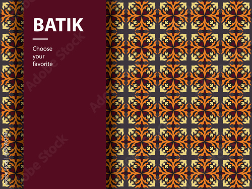 ethnic batik vector indonesian pattern fashion seamless vintage textile abstract flat culture art